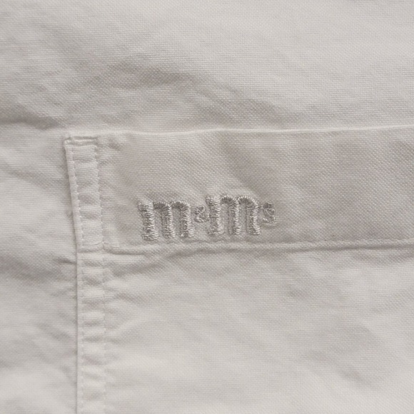 Vintage 1997 Planet Mars M&Ms Embroidered Shirt Size Large 90s Button Down Candy - Picture 5 of 8